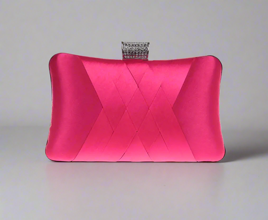 Color-soaked Satin Evening Clutch Bag