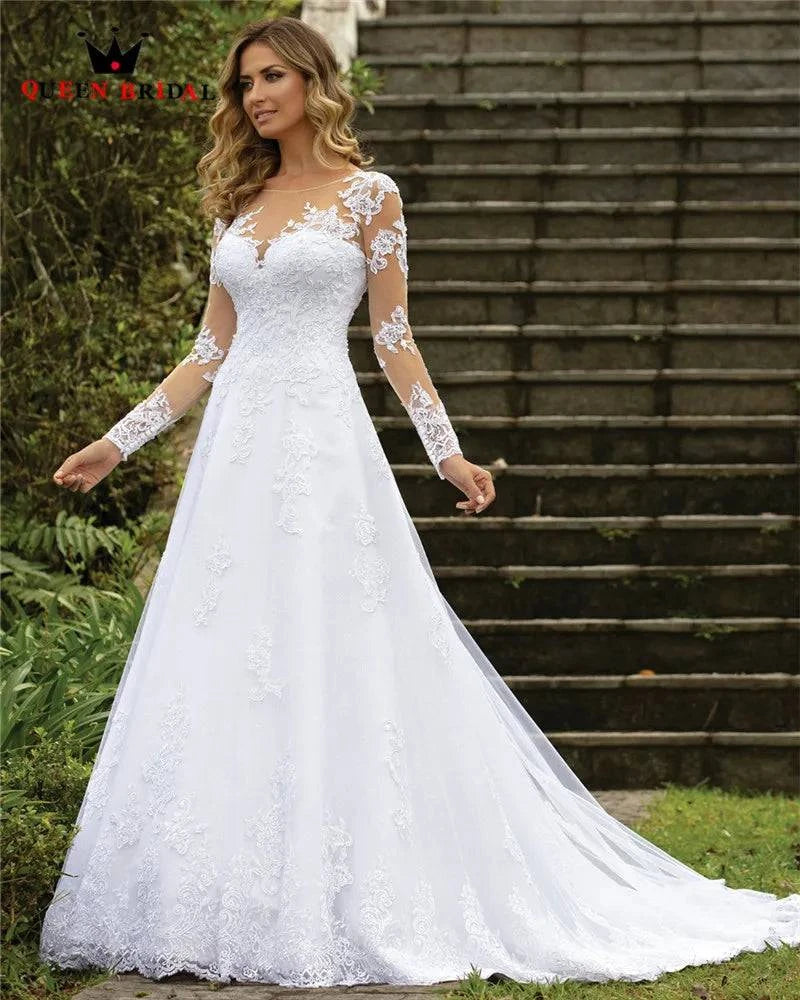 Tulle Lace Appliques Sexy Elegant Wedding Gowns - neasysspecialtease