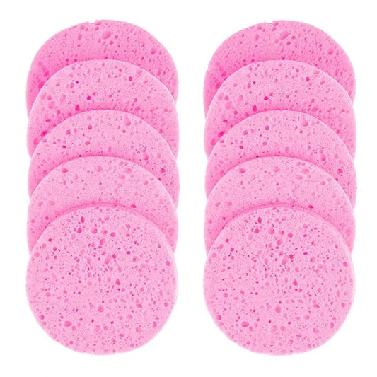 Natural Wood Pulp Makeup Remover Sponges – 5/10pcs, Various Sizes - neasysspecialtease