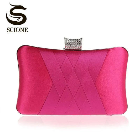 Satin Bride Clutch - Designer Evening Bag for Wedding Parties, Shoulder Bag 7395 - neasysspecialtease