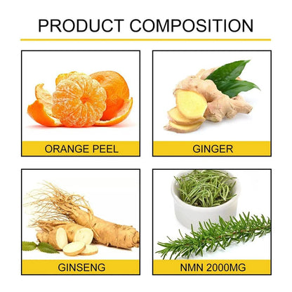 Natural Hair Density Essential Oil Composition description - Contains Orange Peel, Ginger, Ginseng, NMG 2000 MG