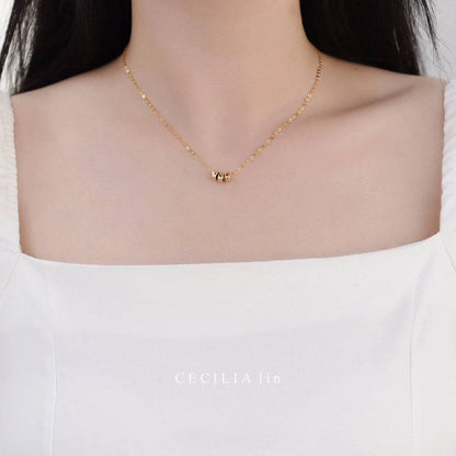 Seductive Instagram Golden Ball Trio Clavicle Chain - neasysspecialtease