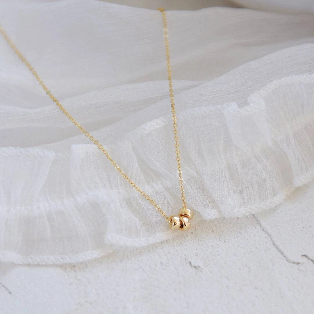 Seductive Instagram Golden Ball Trio Clavicle Chain - neasysspecialtease