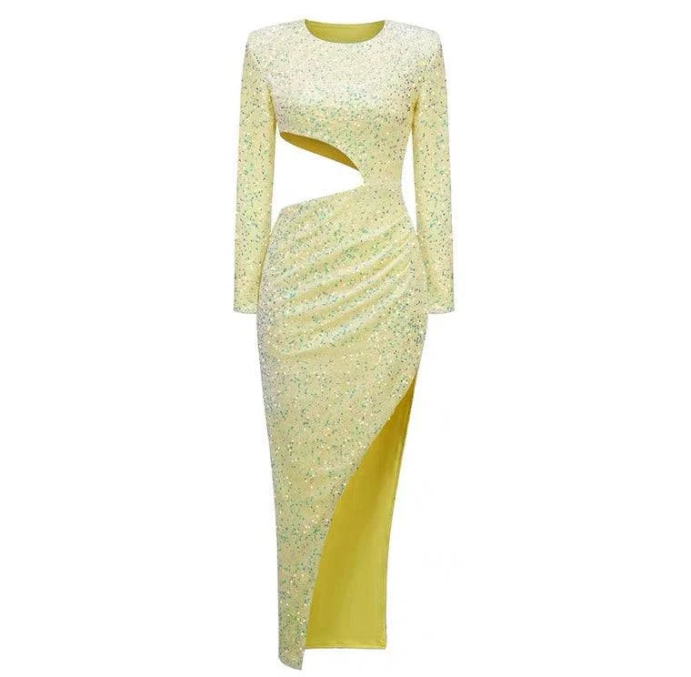 Long Sleeves Elegant Graceful Sequin Dress - neasysspecialtease