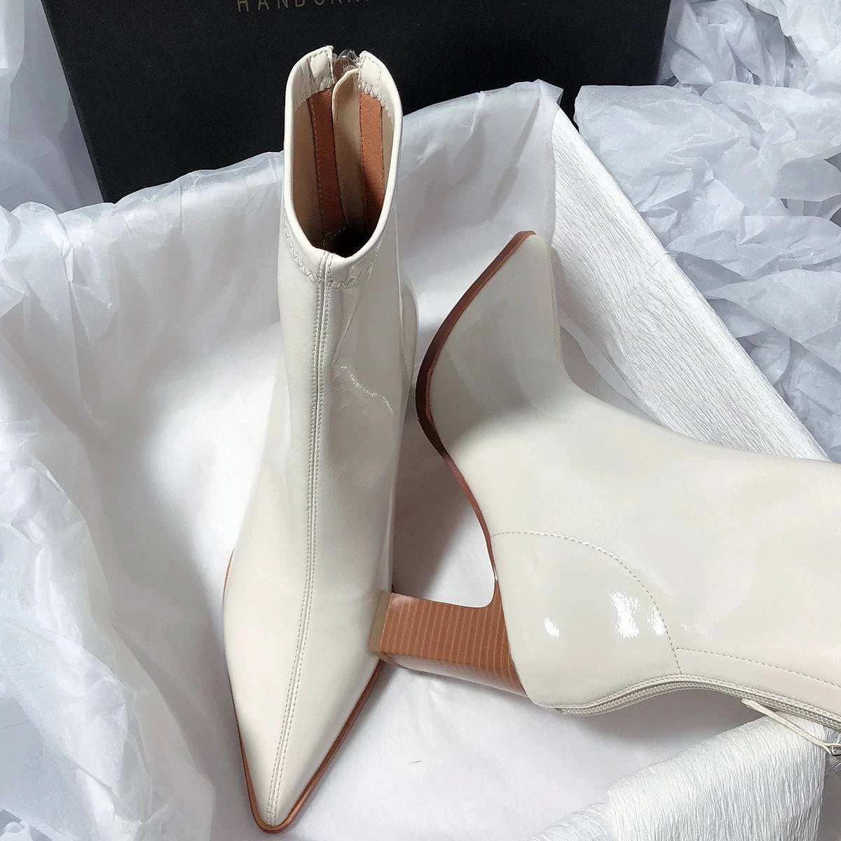 Elegant High Heel White Bootie - neasysspecialtease