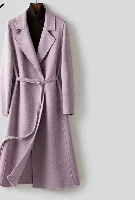 Sable Mid Length Long Length Belt Reversible Cashmere Coat - neasysspecialtease