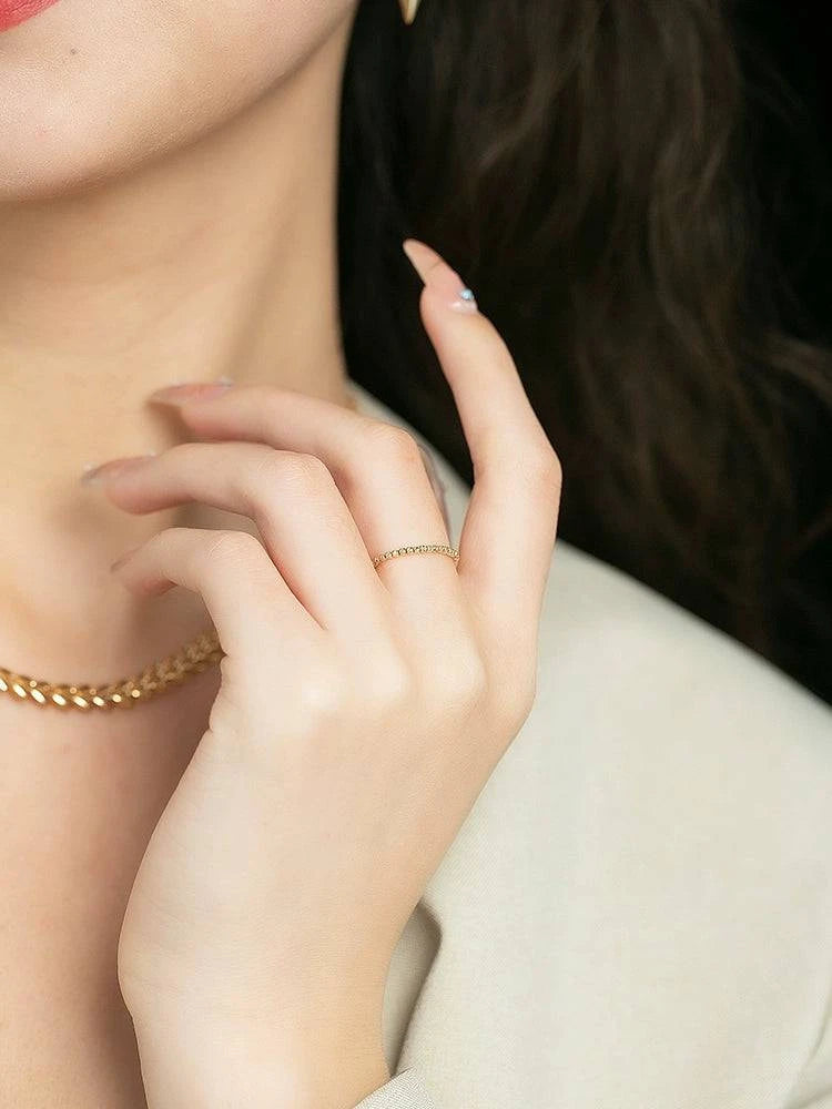 18K Gold Ball Chain Ring - neasysspecialtease