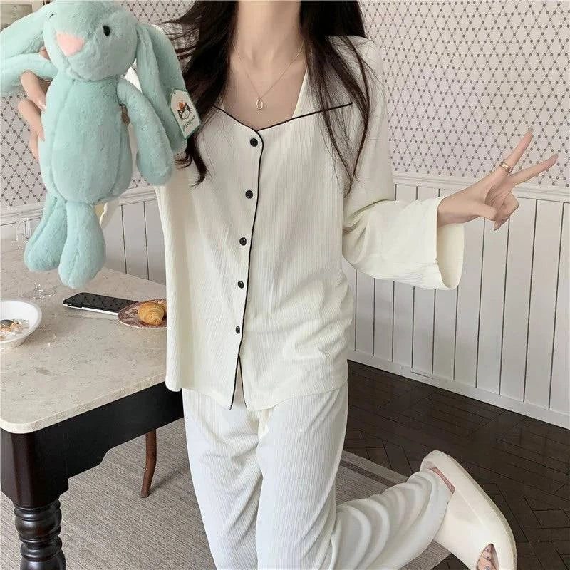 Cute Cotton Two-Piece Pajamas - neasysspecialtease