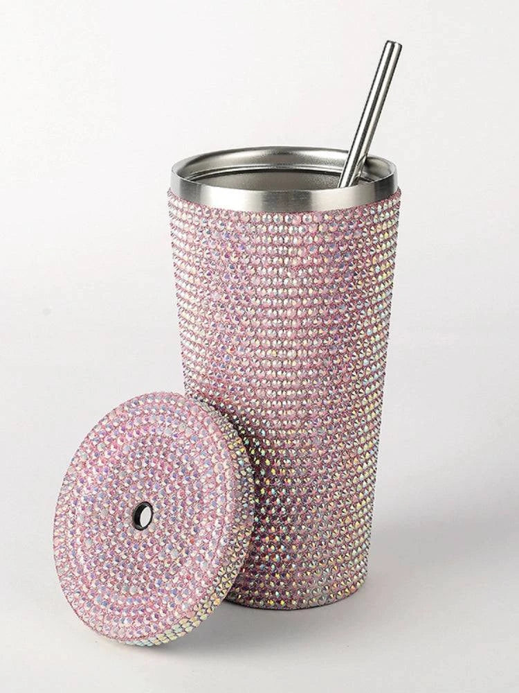 Stylish Rhinestone Insulated Water Bottle - neasysspecialtease