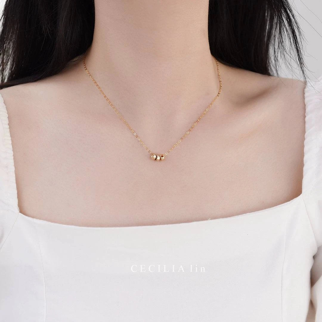 Seductive Instagram Golden Ball Trio Clavicle Chain - neasysspecialtease