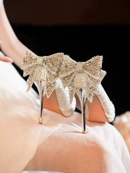 Gold Thin Heel Sjns Style Sexy Wedding Shoes - neasysspecialtease