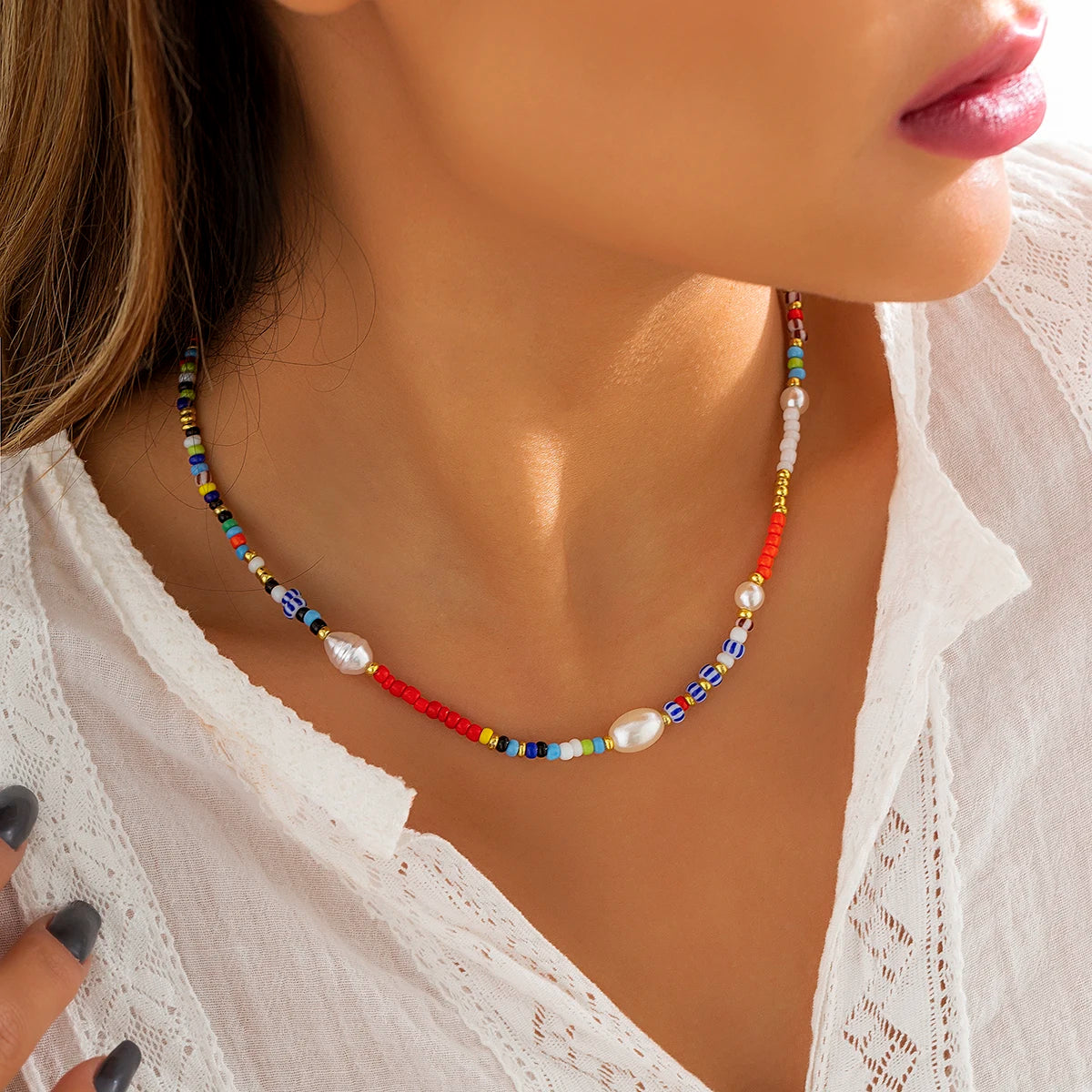 Colorful Beaded Choker