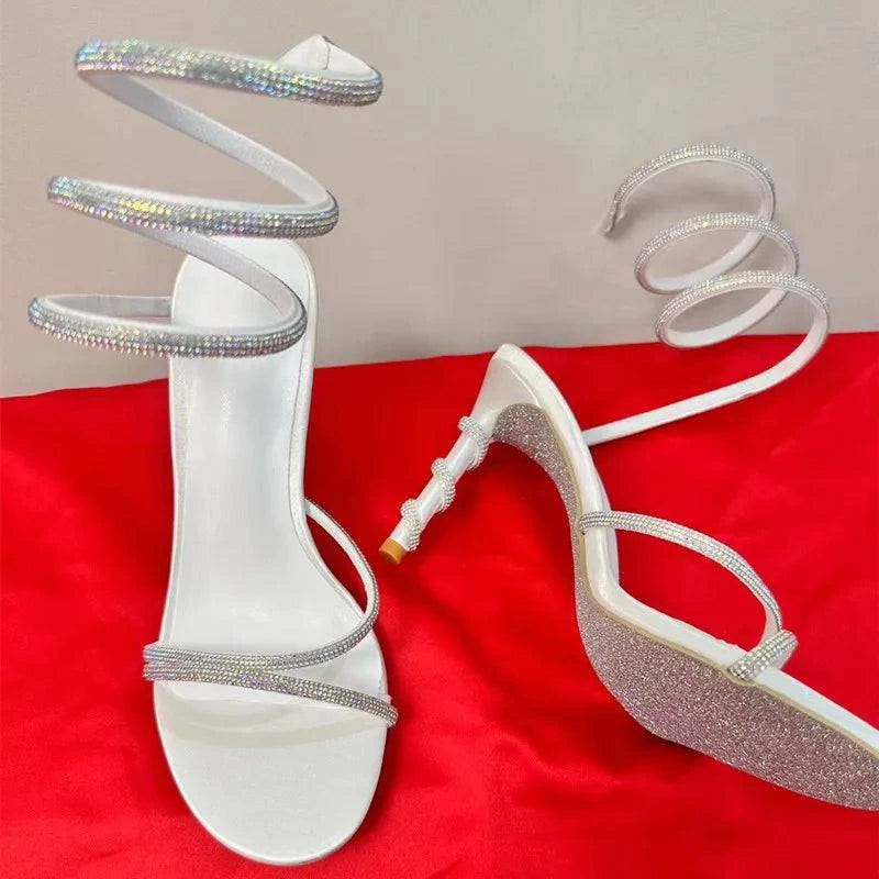 Crystal Snake Stiletto Sandals - neasysspecialtease