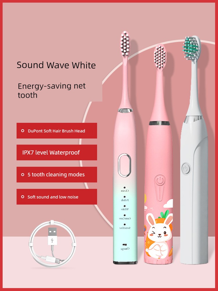 Electric Sonic Vibration Toothbrush - High-Frequency Teeth Cleaning