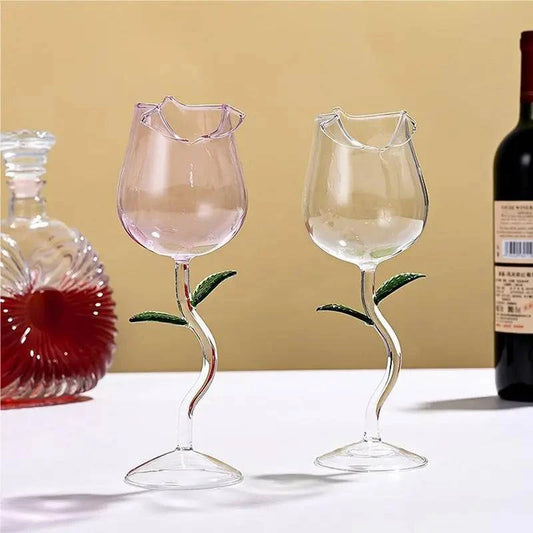 Unique Rose-Shaped Wine Glasses - Exquisite Design for Home Party Decor - neasysspecialtease