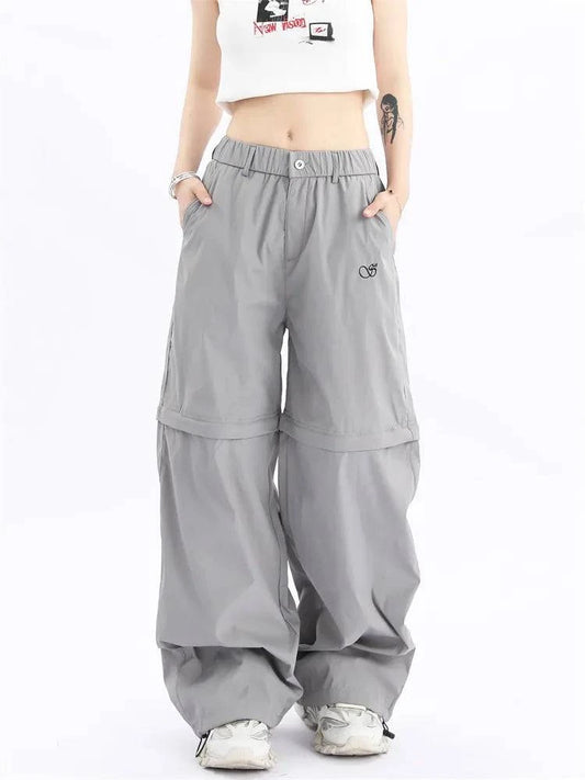 Detachable Cyber Y2K Track Pants - Harajuku Egirl Streetwear - neasysspecialtease