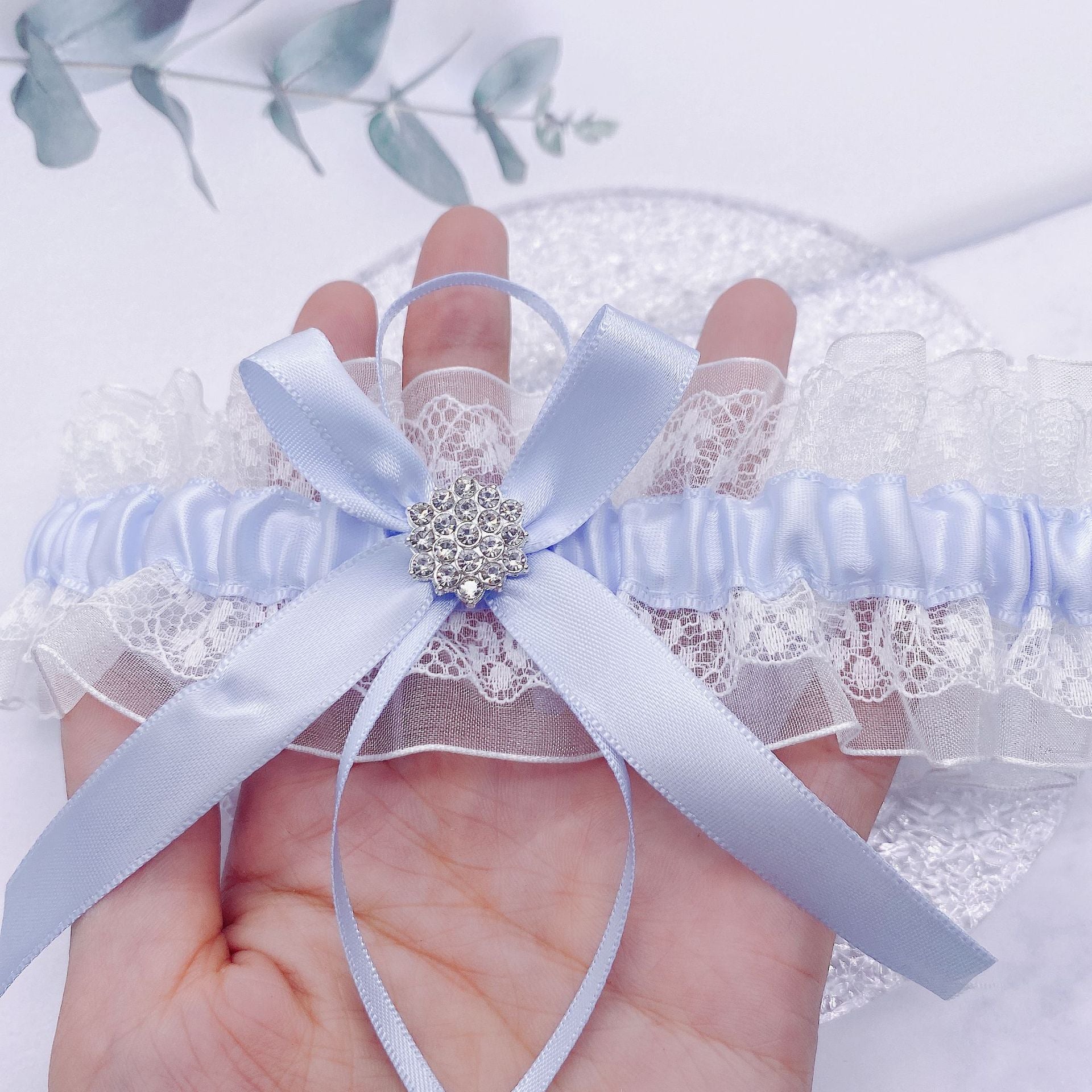 Rhinestone Snow Wedding Garter Belts - neasysspecialtease