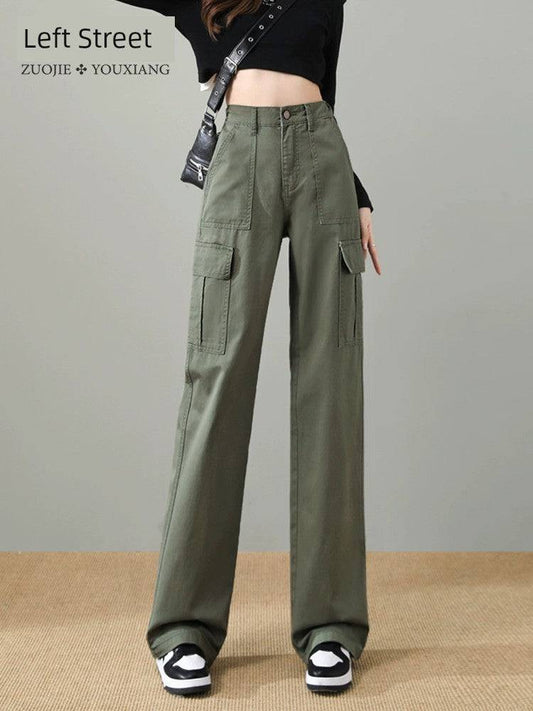 High Waist Casual Wide-Leg Khaki - neasysspecialtease