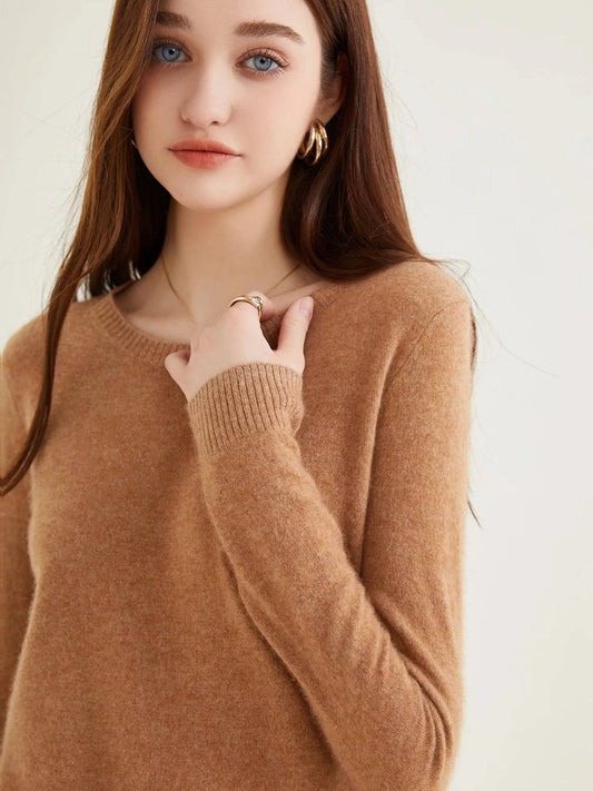 Women's 100% Cashmere O-Neck Sweater - Soft and Stylish Knitwear - neasysspecialtease