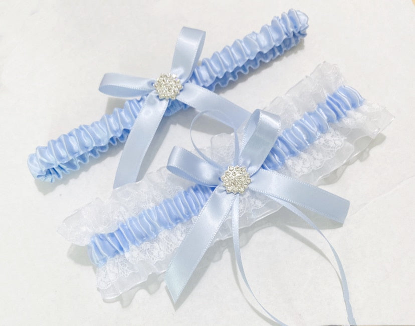 Rhinestone Snow Wedding Garter Belts - neasysspecialtease