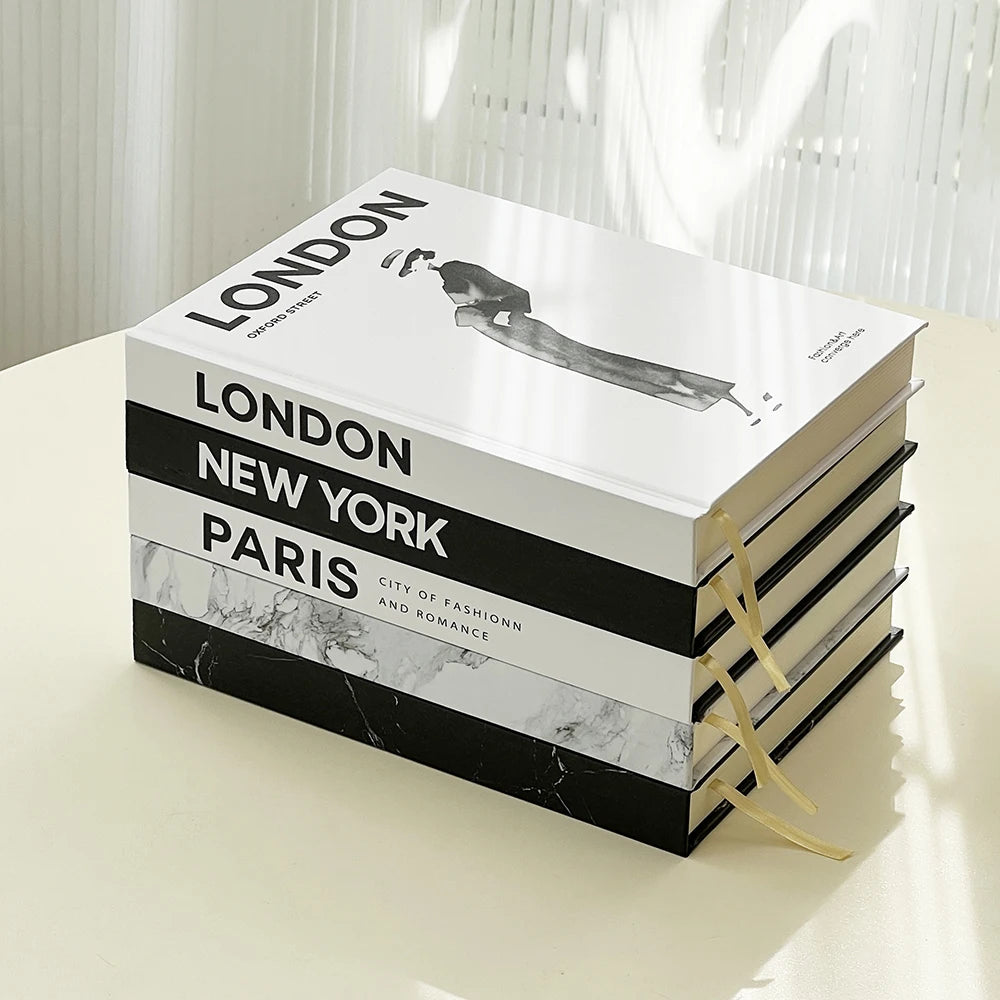 Openable Decorative Hardcover Coffee Table Books - Famous Cities Theme