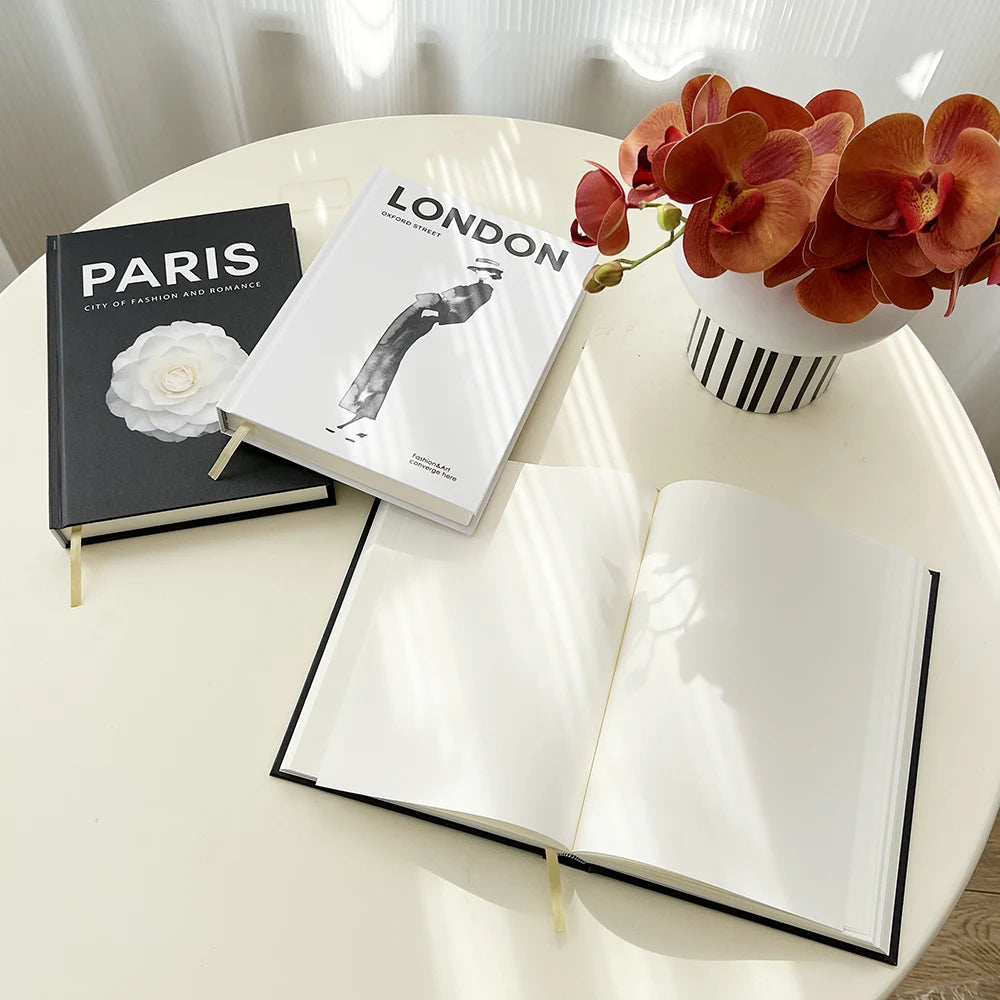 Openable Decorative Hardcover Coffee Table Books - Famous Cities Theme