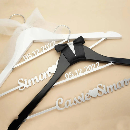 Custom Wedding Hanger - Personalized Names & Date, Bride and Groom Gift - neasysspecialtease