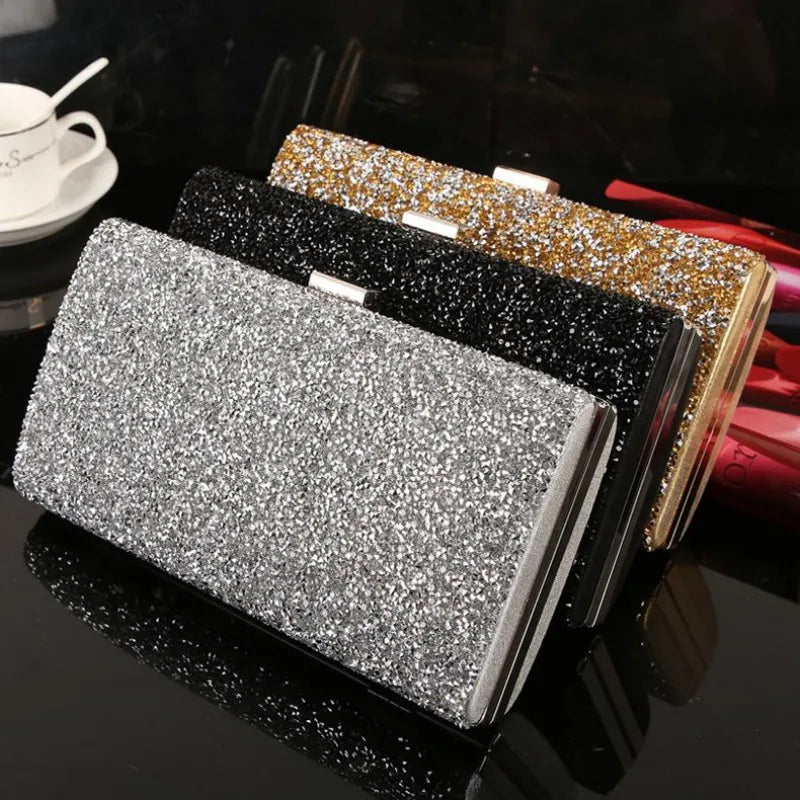 Diamond Sequin Evening Clutch Bag - Elegant Wedding & Party Purse