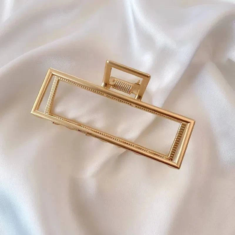 Gold Hollow Geometric Hair Clips - neasysspecialtease