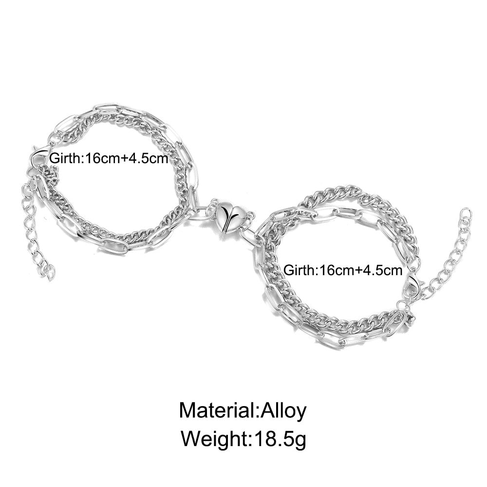 Halves Heart Magnetic Couple Bracelets - neasysspecialtease